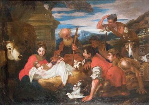 The Adoration Of The Shepherds Oil Painting by Giovanni Benedetto Castiglione