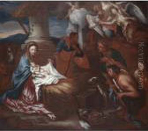 The Adoration Of The Shepherds Oil Painting by Giovanni Benedetto Castiglione