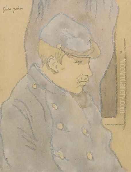 Profile study of a Poilu Oil Painting by Gwen John