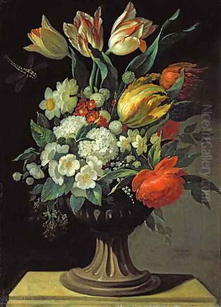 Still Life with Flowers Oil Painting by Jens Juel