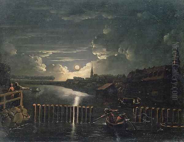 Binnenalster Oil Painting by Jens Juel