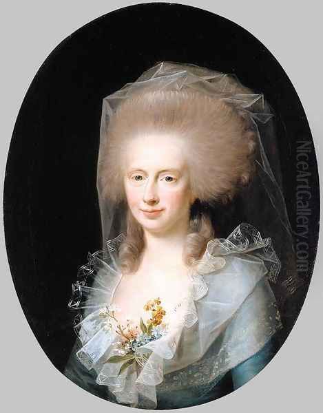 Portrait of Bolette Marie Lindencrone Oil Painting by Jens Juel