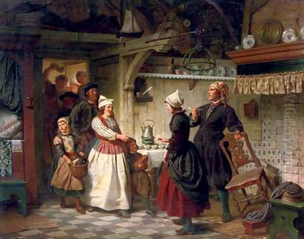 The arrival of the guests Oil Painting by Rudolf Jordan