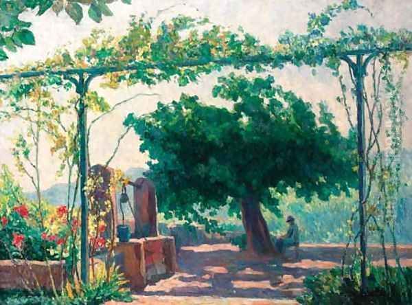 Resting under a tree on a summer's day Oil Painting by Pierre Julien