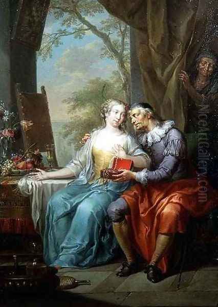 Allegories of Unequal Love Oil Painting by Frans Christoph Janneck