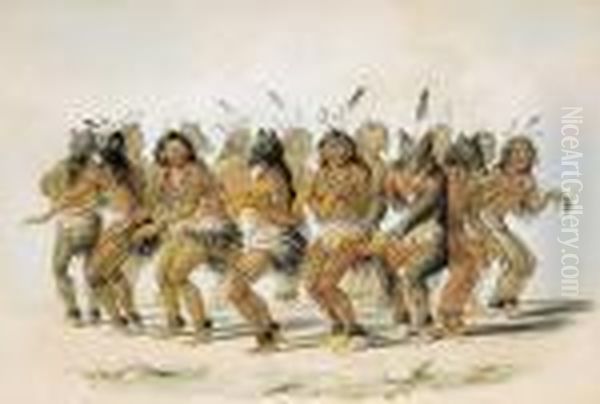 The Bear Dance Oil Painting by George Catlin