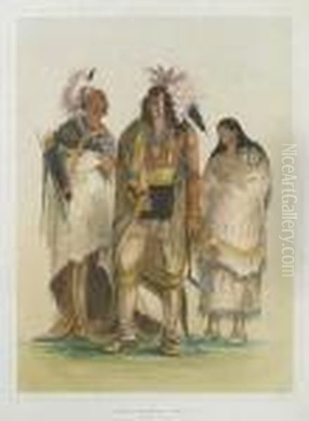 Group Of North American Indians, From Life Oil Painting by George Catlin