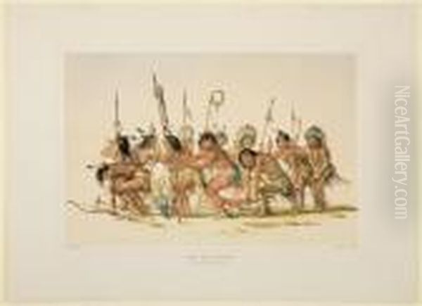 The War Dance Oil Painting by George Catlin