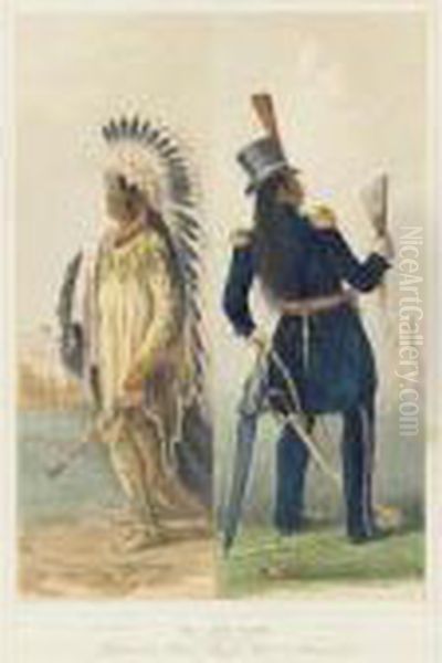 North American Indian Portfolio: Plate 25 Oil Painting by George Catlin