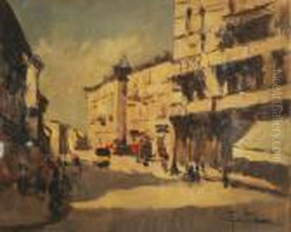 Scorcio Di Milano Oil Painting by Achille Cattaneo