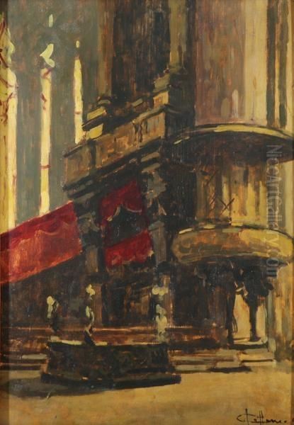 Interno Delduomo Oil Painting by Achille Cattaneo