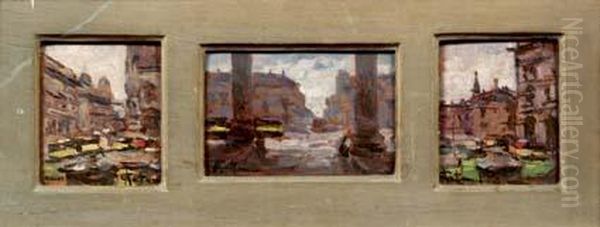 A) Milano Dai Navigli Oil Painting by Achille Cattaneo