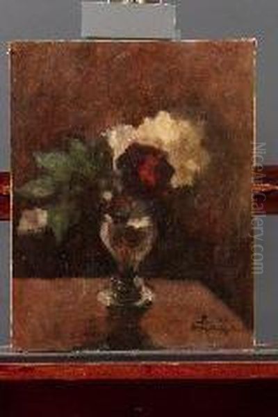 Vaso Di Fiori Oil Painting by Achille Cattaneo