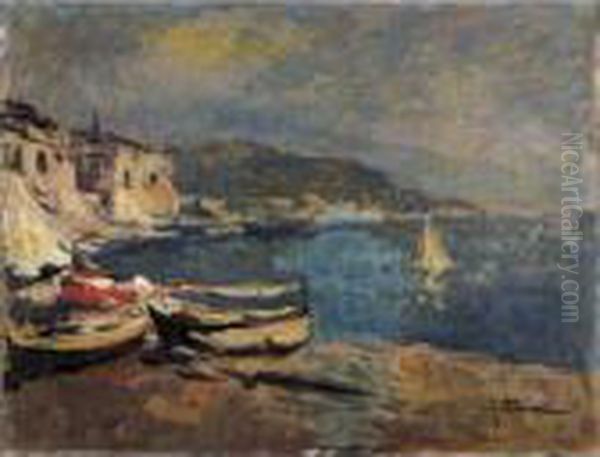 Riviera Di Pegli Oil Painting by Achille Cattaneo