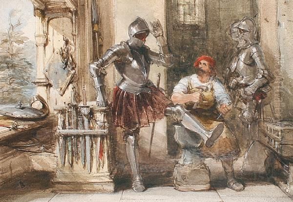 The Blacksmith Oil Painting by George Cattermole