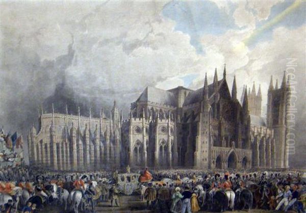 View Of Westminster Oil Painting by George Cattermole