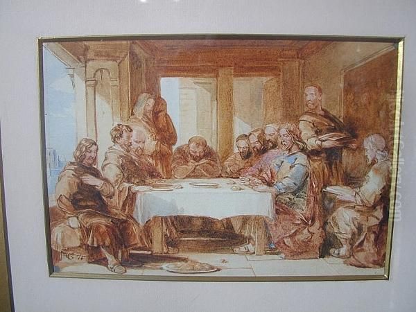 The Last Supper Oil Painting by George Cattermole