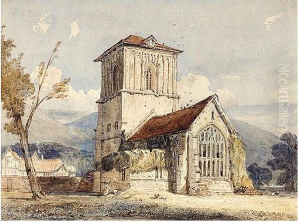 Little Malvern Priory, Worcestershire Oil Painting by George Cattermole