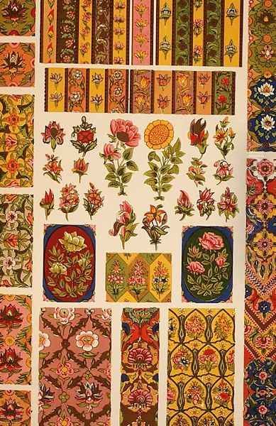 Persian Ornament from Ch XI Plate XLVII of Grammar of Ornament Oil Painting by Owen Jones