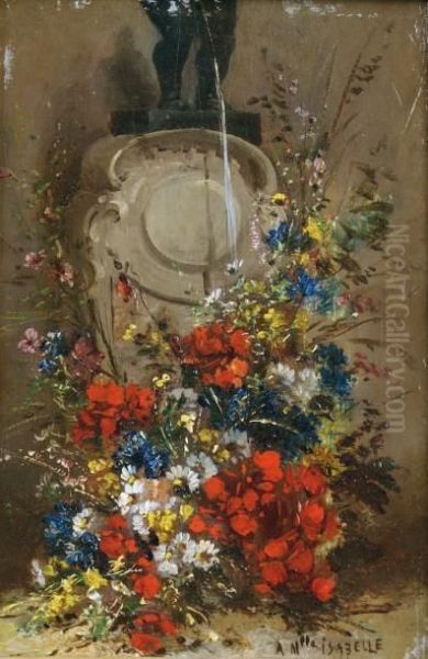 Bouquet Au Pied De La Fontaine Oil Painting by Eugene Henri Cauchois