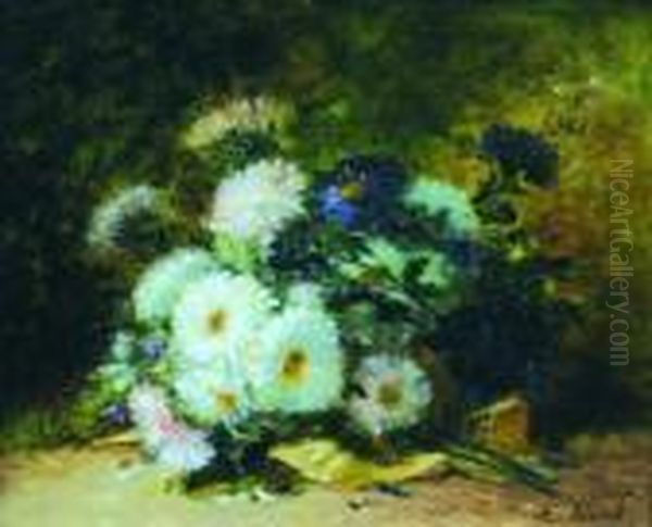 Nature Morte Au Bouquet De Fleurs. Oil Painting by Eugene Henri Cauchois