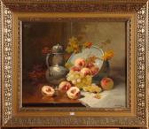 Nature Morte Aux Fruits Oil Painting by Eugene Henri Cauchois