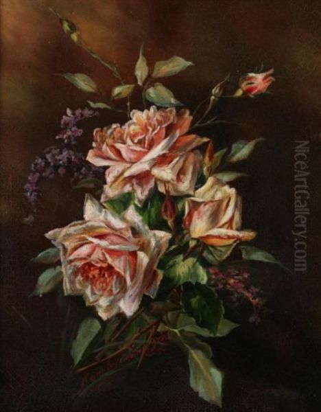 Bouquet De Fleurs Oil Painting by Eugene Henri Cauchois