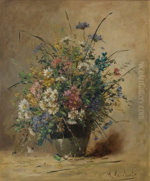 Fleurs Des Champs Oil Painting by Eugene Henri Cauchois