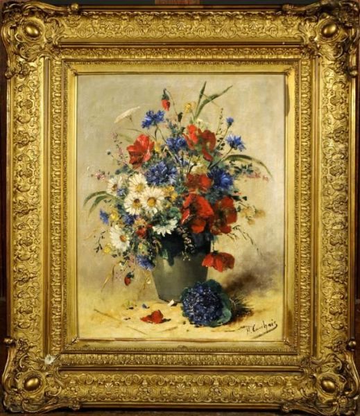 Vase Garni De Fleurs Oil Painting by Eugene Henri Cauchois