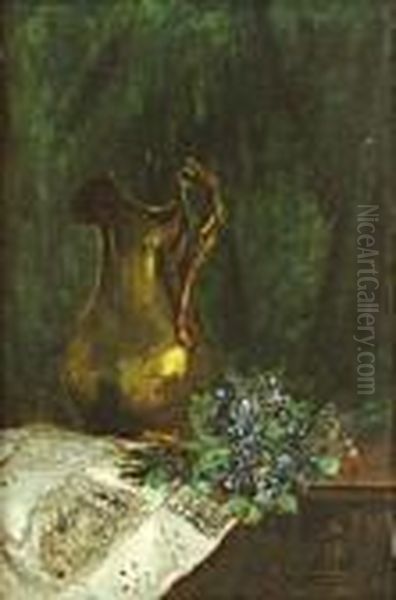 Nature Morte A L'aiguiere Oil Painting by Eugene Henri Cauchois