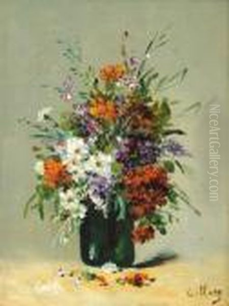 Bouquet Tricolore Oil Painting by Eugene Henri Cauchois