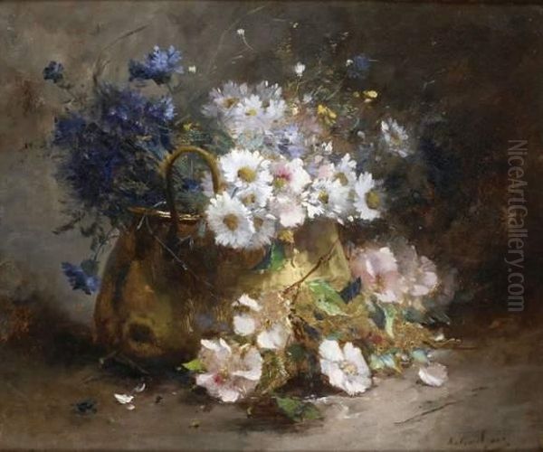 Fleurs Dans Un Chaudron Oil Painting by Eugene Henri Cauchois