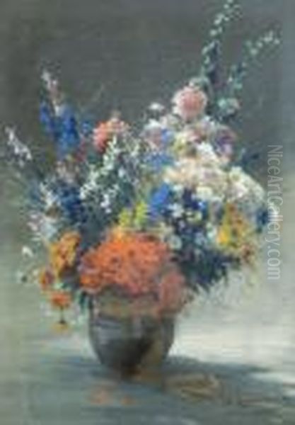 Bouquet De Fleurs Oil Painting by Eugene Henri Cauchois