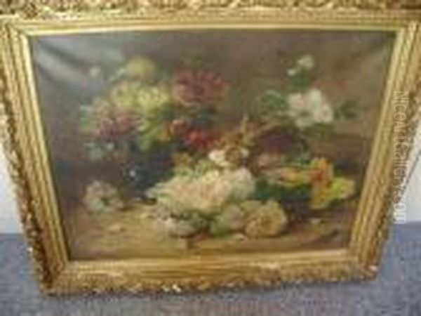 Bouquets De Fleurs Oil Painting by Eugene Henri Cauchois