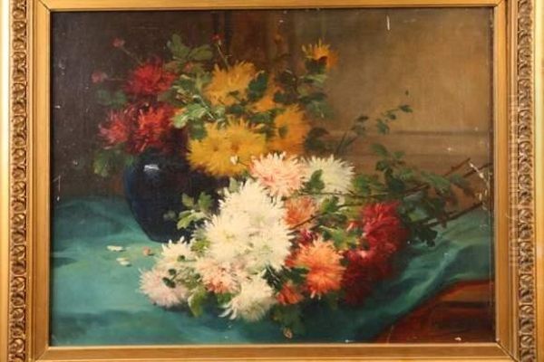 Bouquet De Fleurs Oil Painting by Eugene Henri Cauchois