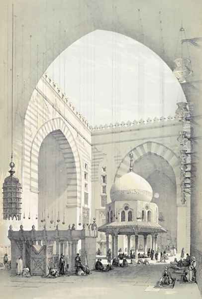 Interior of the Mosque of Sultan Hasan in Cairo Oil Painting by Owen Jones