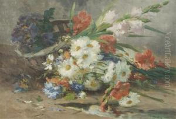 Still Life With Flowers Oil Painting by Eugene Henri Cauchois