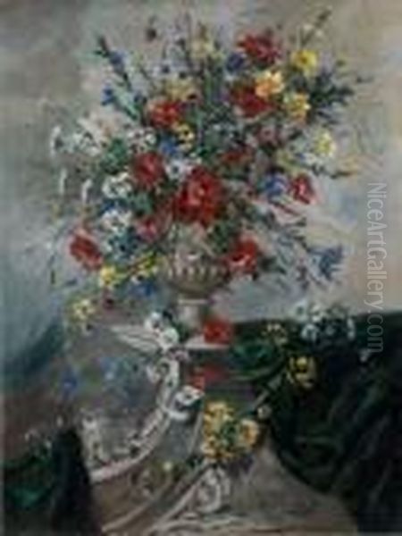 Bouquet De Fleurs Oil Painting by Eugene Henri Cauchois