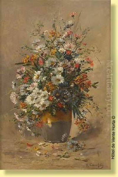 Vase Printanier Oil Painting by Eugene Henri Cauchois