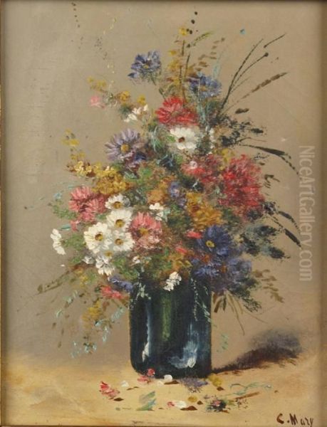 Vase De Fleurs Oil Painting by Eugene Henri Cauchois