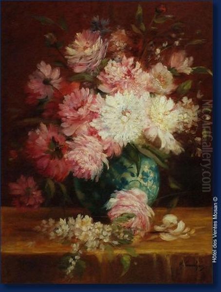 Vase De Fleurs Oil Painting by Eugene Henri Cauchois