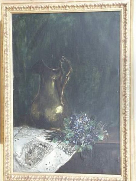 Nature Morte A La Cruche Oil Painting by Eugene Henri Cauchois