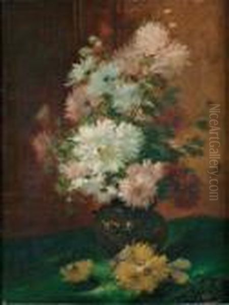 Composition Florale Oil Painting by Eugene Henri Cauchois