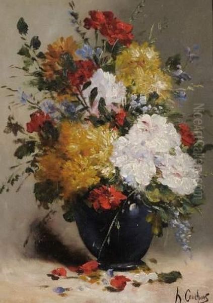 Vase De Fleurs Oil Painting by Eugene Henri Cauchois