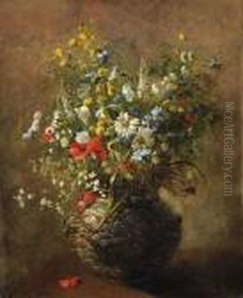 Bouquet De Fleurs Champetres Oil Painting by Eugene Henri Cauchois