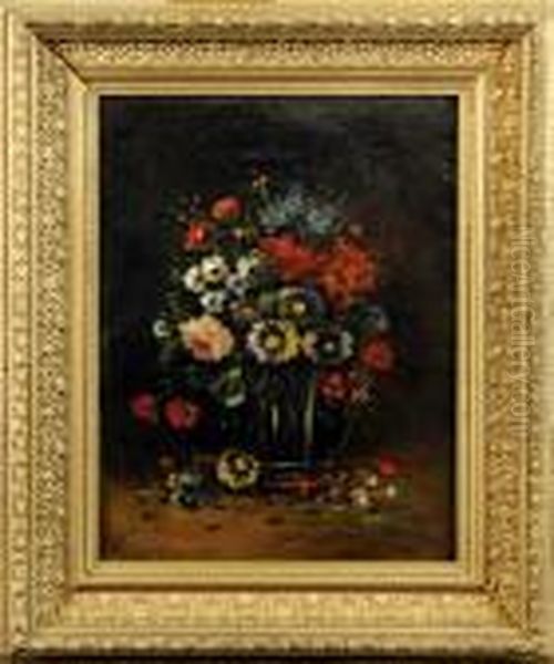 Vase Garni De Fleurs Oil Painting by Eugene Henri Cauchois