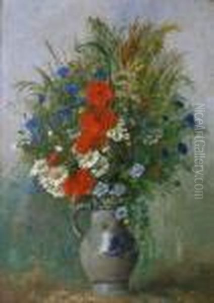 Vase De Fleurs Des Champs Oil Painting by Eugene Henri Cauchois