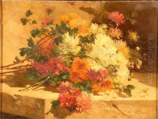 Bouquet Champetre Oil Painting by Eugene Henri Cauchois