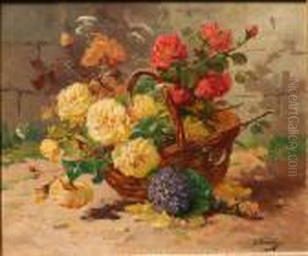 Bouquet Oil Painting by Eugene Henri Cauchois