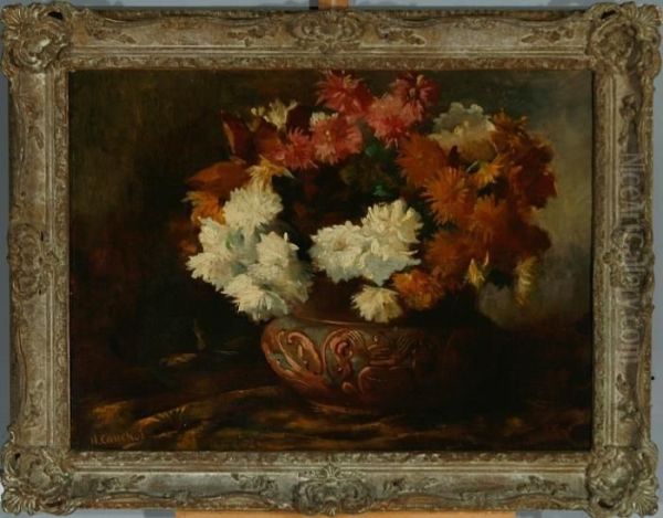 Still Life With Asters In A Vase Oil Painting by Eugene Henri Cauchois